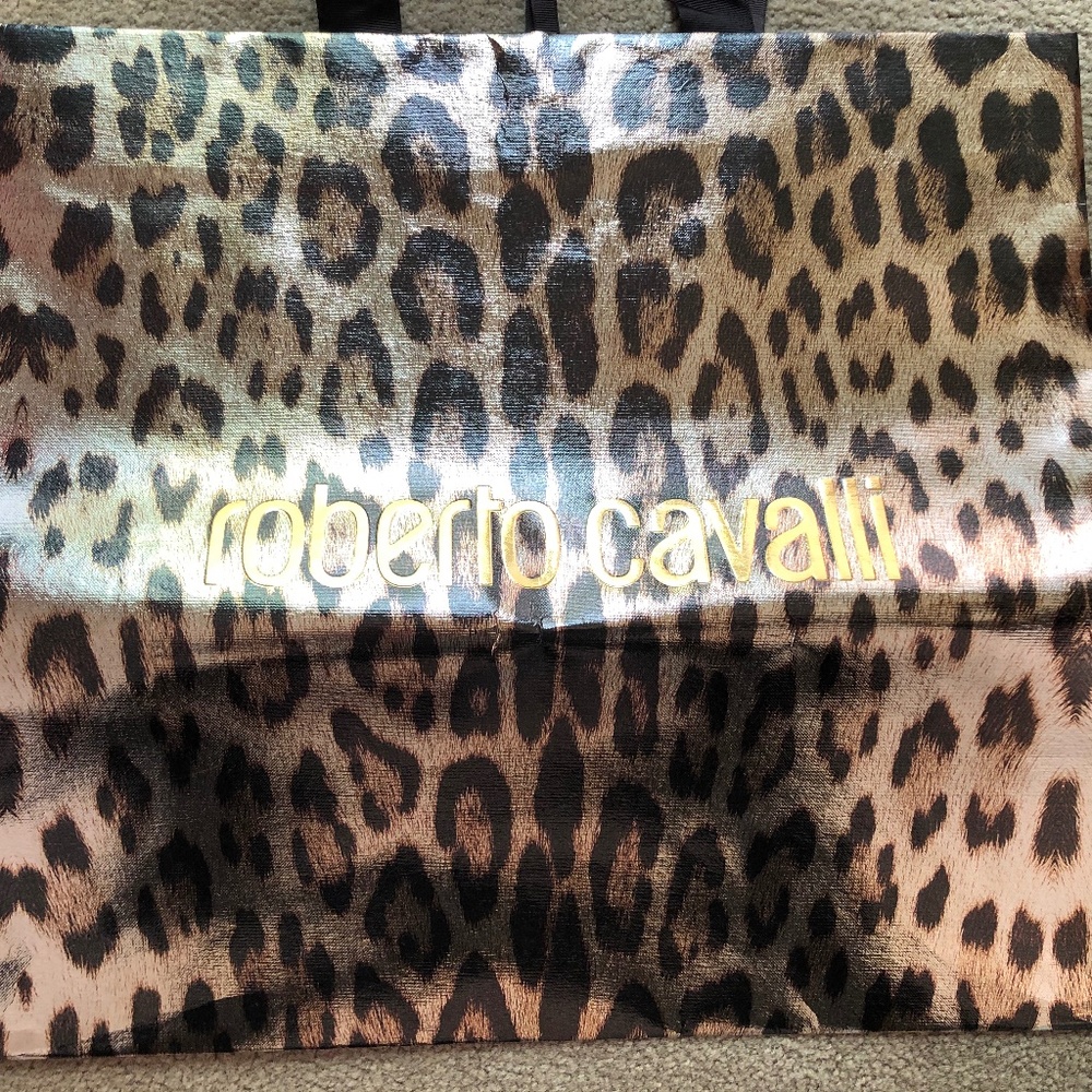 Roberto Cavalli NEW RARE Leopard Print PAPER BAG